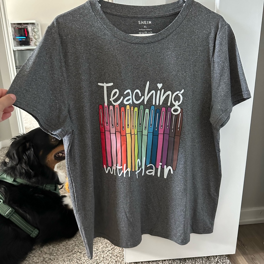 Short sleeved teacher themed t shirt